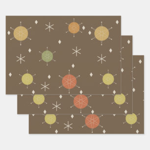 Feuille De Papier Cadeau Retro Mid Mod Starburst Sky Multicolore
