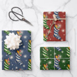 Feuille De Papier Cadeau Retro Vintage Christmas Stockings Trio<br><div class="desc">Le papier d'emballage rétro et vintage de Noël du milieu du siècle évoque un fort sentiment de nostalgie et un charme de vacances intemporel. Il vous transporte dans une époque révolue, où les familles se sont rassemblées autour d'un arbre de Noël en aluminium classique, ont écouté les vieilles chansons des...</div>