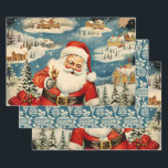Feuille De Papier Cadeau Retro Vintage Christmas Trio Style D<br><div class="desc">L'effet global de ce papier d'emballage de Noël vintage et rétro est une nostalgie, chaleur et intemporalité. En y ajoutant vos cadeaux, vous ne pouvez pas vous empêcher de vous sentir transporté dans une époque révolue, où les fêtes ont été célébrées avec une simple joie et une élégance classique. C'est...</div>