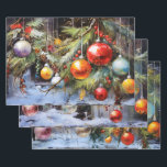 Feuille De Papier Cadeau Retro Vintage Christmas Trio Style P<br><div class="desc">L'effet global de ce papier d'emballage de Noël vintage et rétro est une nostalgie, chaleur et intemporalité. En y ajoutant vos cadeaux, vous ne pouvez pas vous empêcher de vous sentir transporté dans une époque révolue, où les fêtes ont été célébrées avec une simple joie et une élégance classique. C'est...</div>