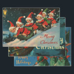 Feuille De Papier Cadeau Retro Vintage Christmas Trio Style T<br><div class="desc">L'effet global de ce papier d'emballage de Noël vintage et rétro est une nostalgie, chaleur et intemporalité. En y ajoutant vos cadeaux, vous ne pouvez pas vous empêcher de vous sentir transporté dans une époque révolue, où les fêtes ont été célébrées avec une simple joie et une élégance classique. C'est...</div>
