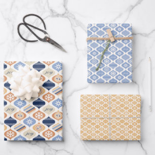 Feuille De Papier Cadeau Retro Xmas Holiday Luxe (Mix)