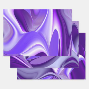 Feuille De Papier Cadeau Rêves arc-en-ciel à fleurs violettes