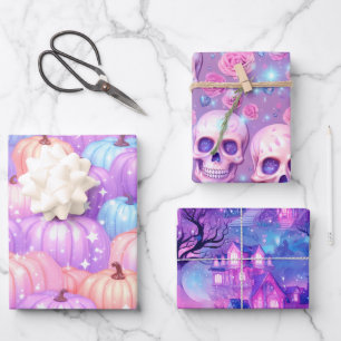 Feuille De Papier Cadeau Rêves de Halloween pastel