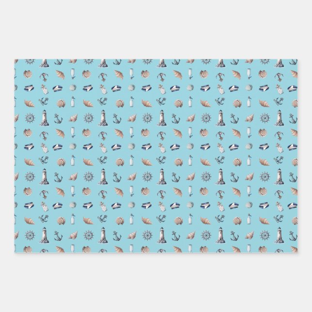 Feuille De Papier Cadeau Rêves nautiques ! (Devant)