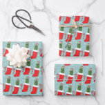 Feuille De Papier Cadeau Rick and Morty | Christmas Pickle Rick Pattern<br><div class="desc">Celebrate Rickmas with this festive Pickle Rick in a stocking pattern!</div>