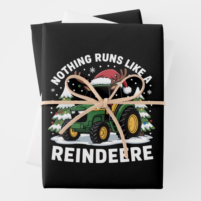 Feuille De Papier Cadeau Rien Ne Fonctionne Comme Un Tracteur De Noël Reind (En situation)