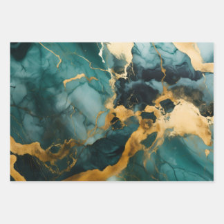 Feuille De Papier Cadeau Rivière d'obsidienne