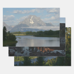 Feuille De Papier Cadeau Rivière Jackson Hole à Grand Teton National Park