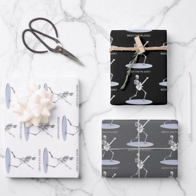 Feuille De Papier Cadeau Rock The Planet (Recto)