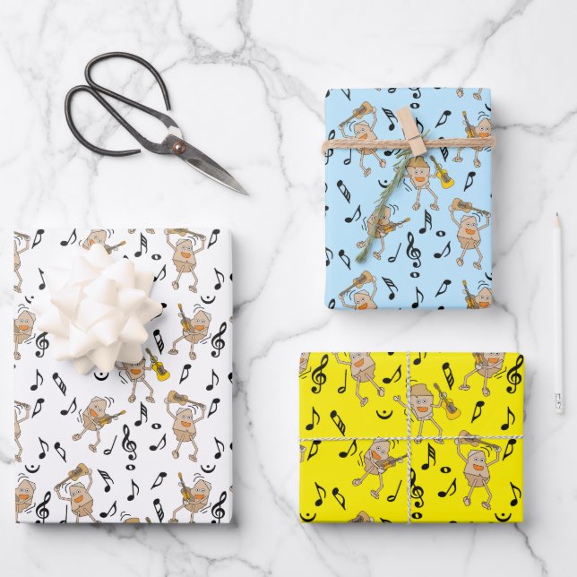 Feuille De Papier Cadeau Rocks de guitare (Recto)