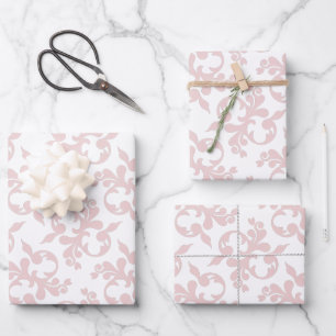 Feuille De Papier Cadeau Rococo blanc classique Noël Motif
