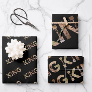Feuille De Papier Cadeau Roi de la Forêt