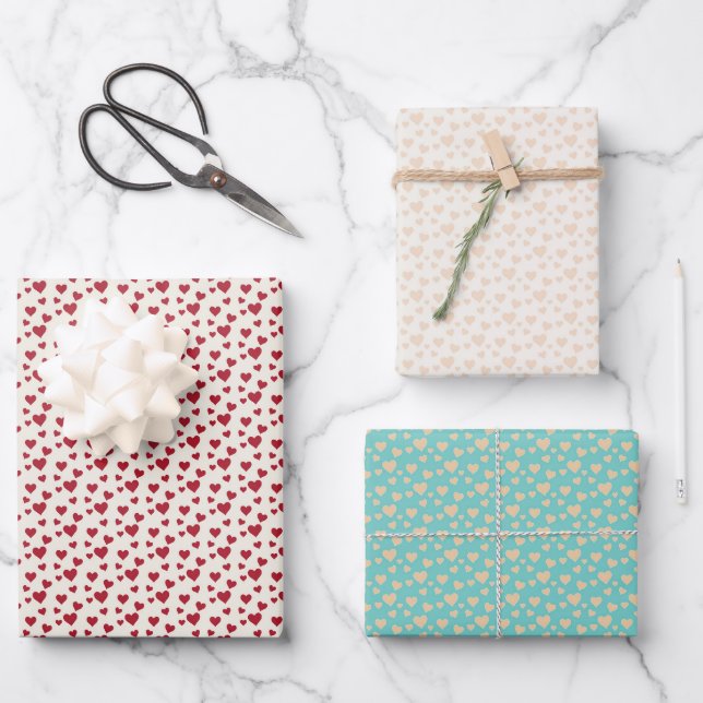 Feuille De Papier Cadeau Romance au coeur : Saint Valentin (Recto)