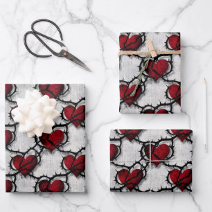 Feuille De Papier Cadeau Romance gothique sombre Cœur épineux Anti-Saint-Va