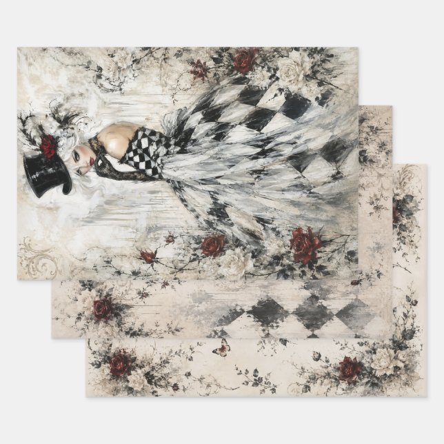 Feuille De Papier Cadeau Romance Harlequin  (Lot)