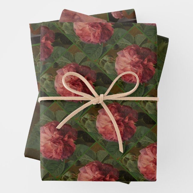 Feuille De Papier Cadeau Romantic Old English Roses (En situation)