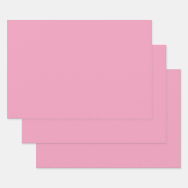Feuille De Papier Cadeau  Rose Amaranth (couleur solide)  (Lot)
