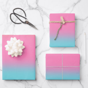 Feuille De Papier Cadeau Rose Aura Et Bleu Gradient