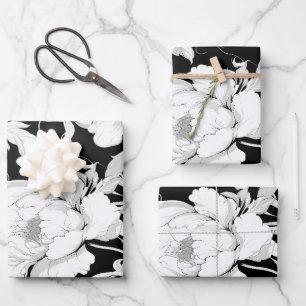 Feuille De Papier Cadeau Rose blanche