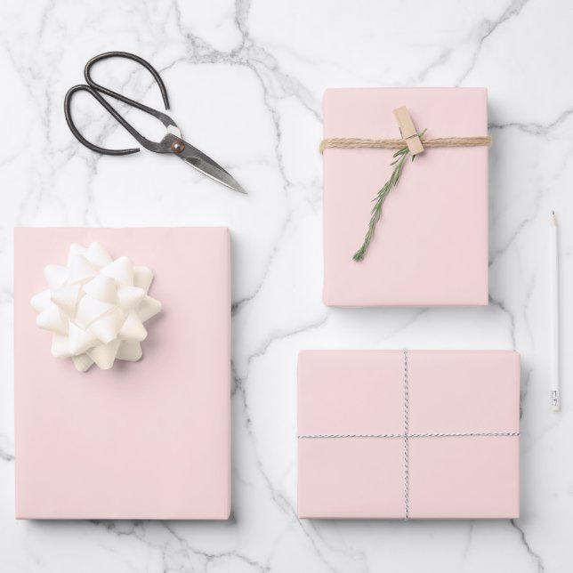 Feuille De Papier Cadeau Rose Brumeuse Couleur Uni (Recto)
