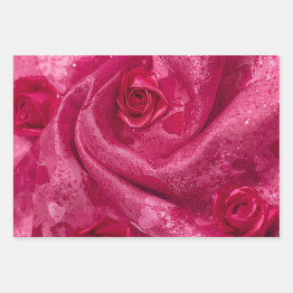 Feuille De Papier Cadeau Rose en Satin Rose