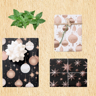 Feuille De Papier Cadeau Rose Gold Holiday Métallurgiques Ornements Snowfla