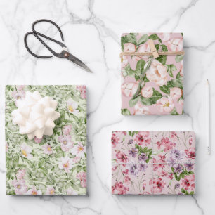 Feuille De Papier Cadeau Rose Magnolia Rose pastel
