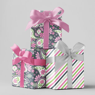 Feuille De Papier Cadeau Rose mignon Paisley Imprimer Motif moderne