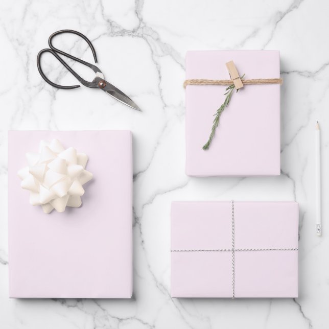 Feuille De Papier Cadeau Rose pastel uni  (Recto)