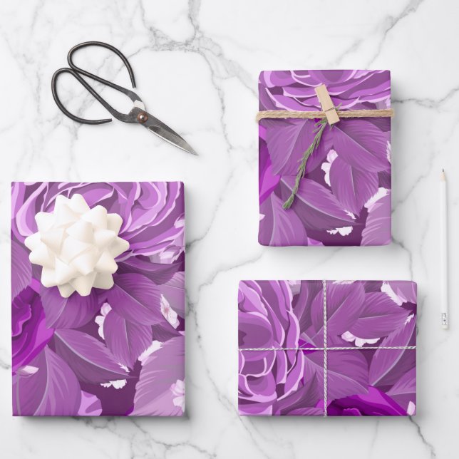 Feuille De Papier Cadeau Roses d'aquarelle 38 (Recto)