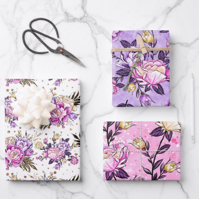 Feuille De Papier Cadeau Roses de jardin (Recto)