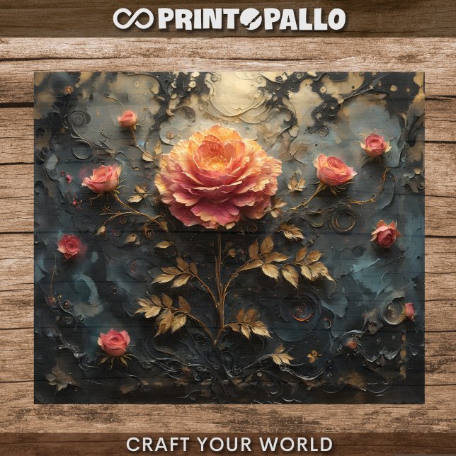 Feuille De Papier Cadeau Roses de rêve - Découpage  (Créateur téléchargé)