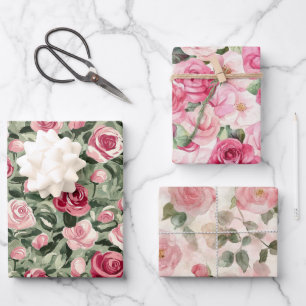 Feuille De Papier Cadeau Roses Fleurs Roses Roses Fleur Mariage Rose Rose