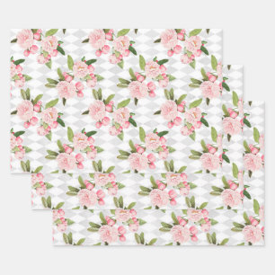 Feuille De Papier Cadeau Roses roses roses sur tableau de contrôle