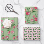 Feuille De Papier Cadeau Roses rouges aquarelle peintes à la main<br><div class="desc">Aquarelle peintes à la main</div>