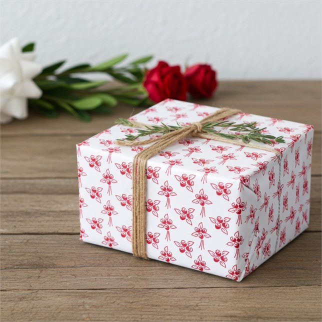 Feuille De Papier Cadeau Roses Rouges Délicieuses et élégantes motifs flora (Créateur téléchargé)