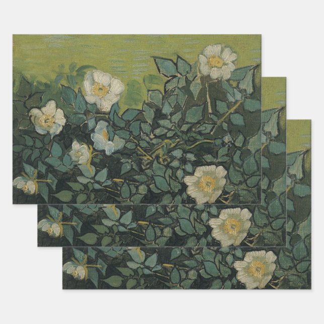 Feuille De Papier Cadeau Roses sauvages par Vincent van Gogh (Lot)