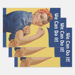 Feuille De Papier Cadeau Rosie la riveuse patriotique vintage, nous pouvons