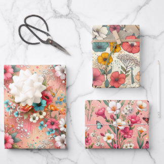 Feuille De Papier Cadeau Rosy Bloomscape 3