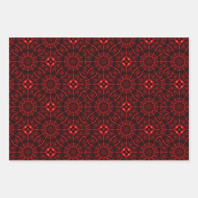 Feuille De Papier Cadeau Rouge Abstrait  (Devant)
