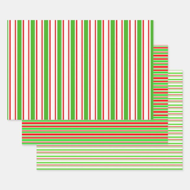 Feuille De Papier Cadeau Rouge, blanc, vert style de Noël Motif (Lot)