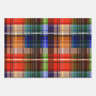 Feuille De Papier Cadeau Rouge Bleu Vert Jaune Carreaux Tartan Design 
