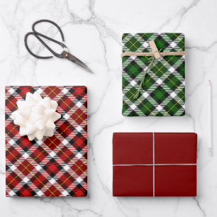 Feuille De Papier Cadeau Rouge vert blanc et noir