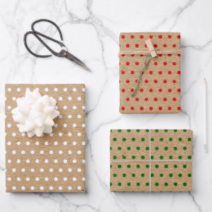 Feuille De Papier Cadeau Rouge Vert Blanc Taches Faux Kraft Brun en détress