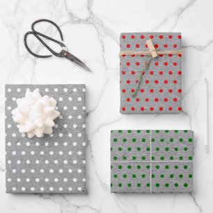 Feuille De Papier Cadeau Rouge Vert Blanc Taches Faux Kraft Gris en détress