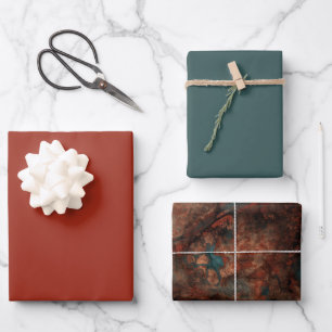 Feuille De Papier Cadeau Rouille et pierre de turquoise