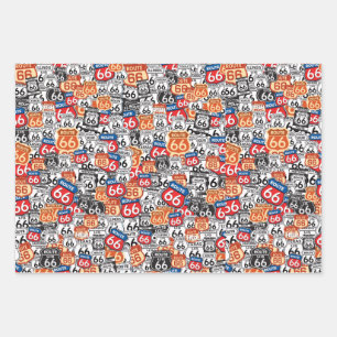 Feuille De Papier Cadeau Route 66