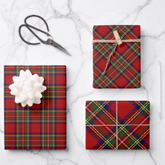 Feuille De Papier Cadeau Royal Stewart Clan Family Tartan Plaid Motif