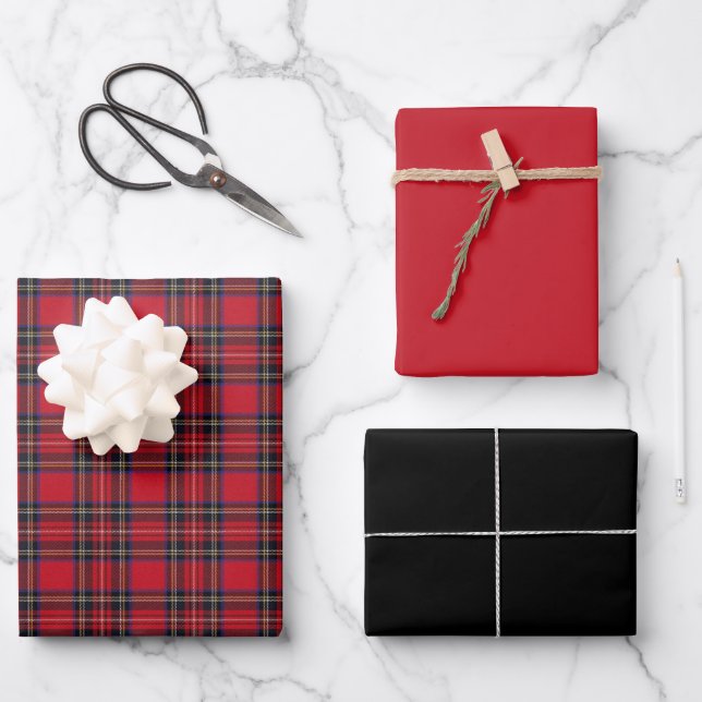 Feuille De Papier Cadeau Royal Stewart Clan Scottish Tartan (Recto)